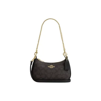 COACH Teri Artificial Leather Portable Crossbody Bag Shoulder Bag Small Size Women's Black