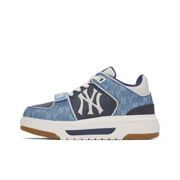 MLB Chunky Liner Anti Slip Wear Resistant Mid Top Casual Shoes Unisex Blue