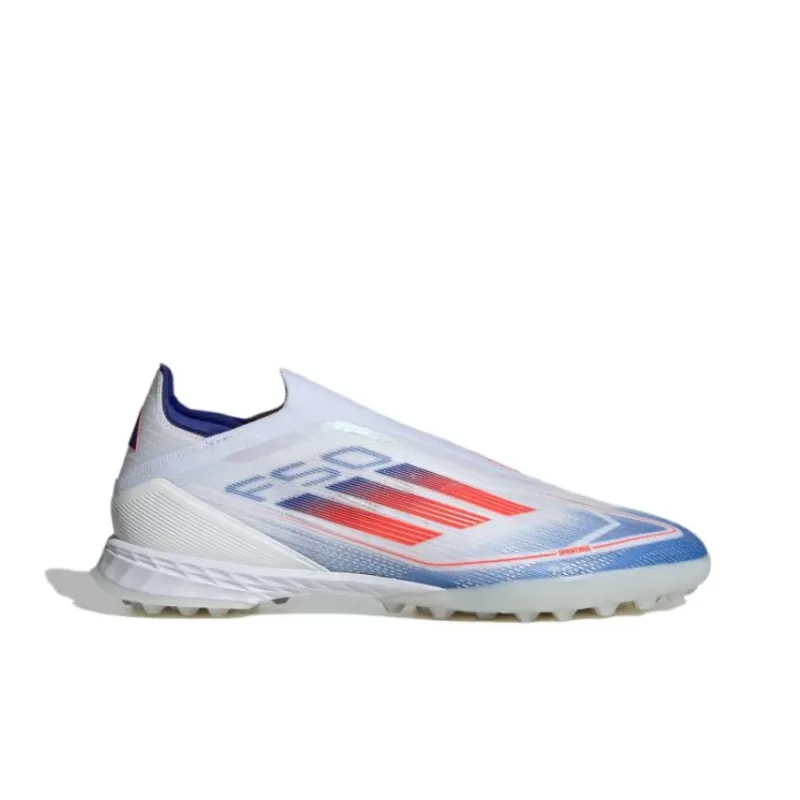 Adidas F50 PRO Anti Slip Wear Resistant Soccer Shoes Men's White Blue-1