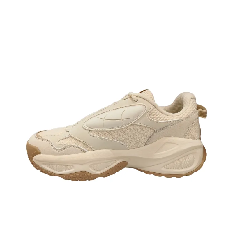 PEAK Tai Ji1.0 Cushioning Slip Resistant Support Height Increasing Low Top Chunky Sneakers Women's Light Khaki-1