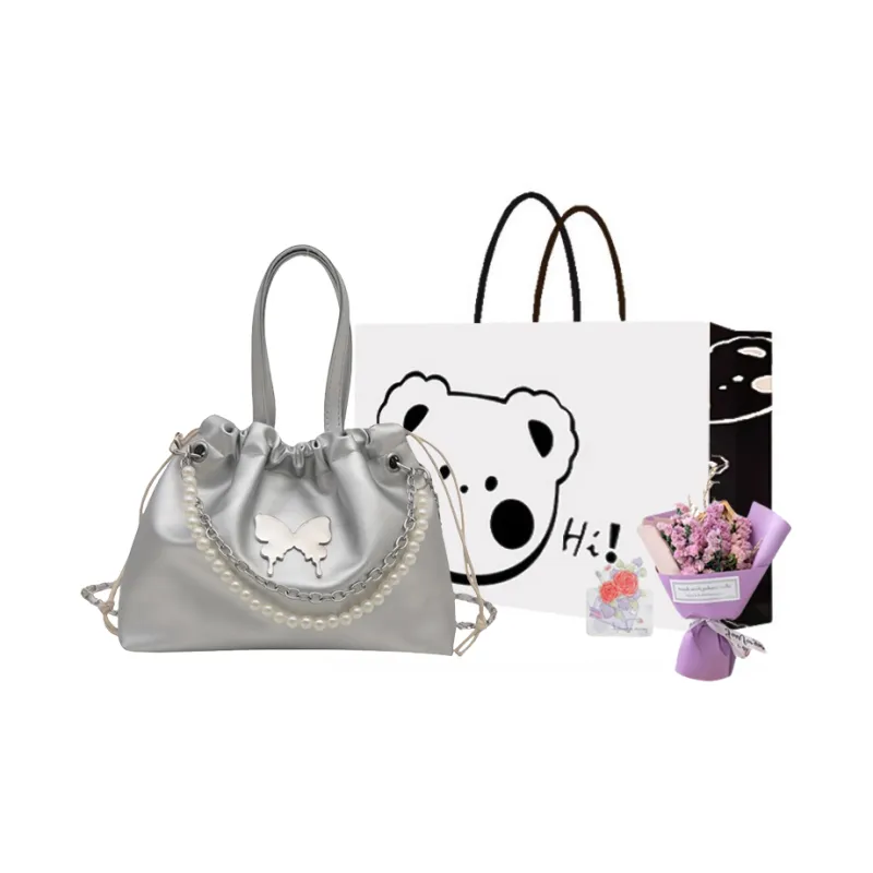 NX DOUGHNUT Pu Backpack Regular Women's Black/Ecru/Silver/Pink-26