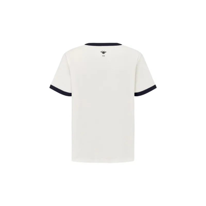 DIOR DIORIVIERA Logo Letter Print Casual Crew Neck Short-Sleeved T-Shirt T-Shirt Women's Ecru-1