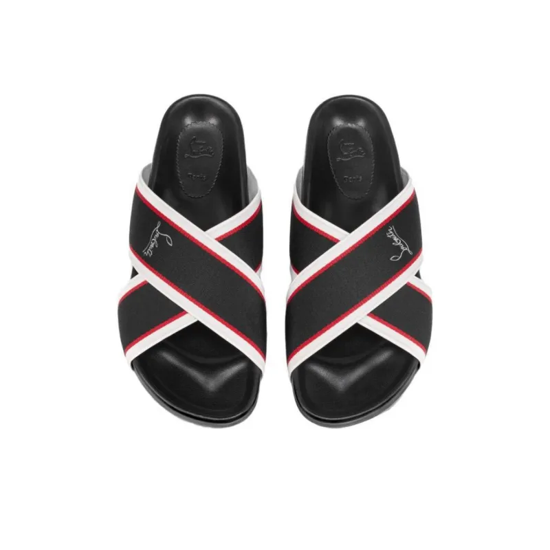 CL LUBOTING Abrasion Resistant Slide Slippers Men's Black Red White-4