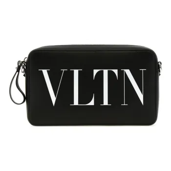 Valentino Vltn Logo Printed Zip Up Shoulder Bag