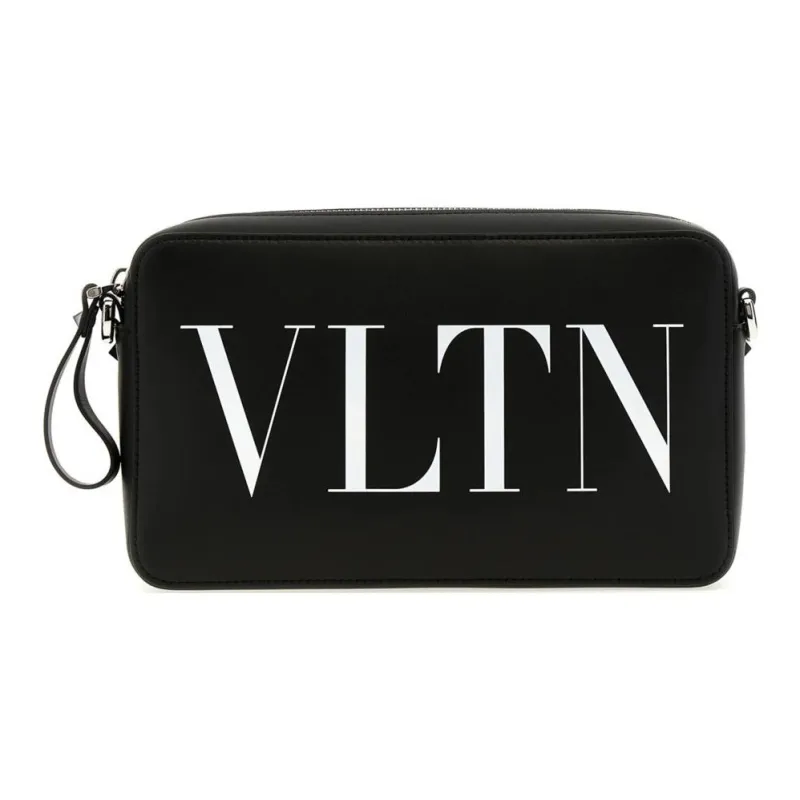 Valentino Vltn Logo Printed Zip Up Shoulder Bag-0