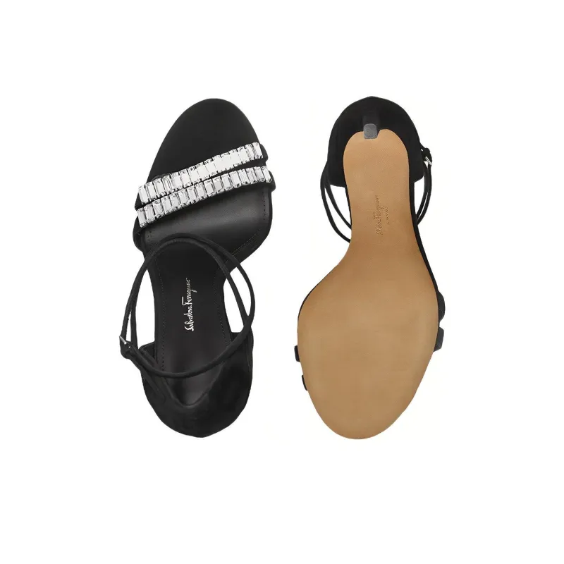 FERRAGAMO One Strap Sandals Women's Black-4