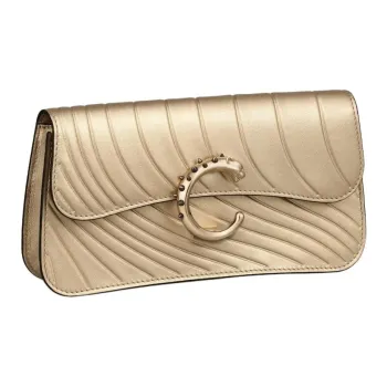 CARTIER Panthère De Cartier Calfskin Shoulder Bag Mini Women's Gold