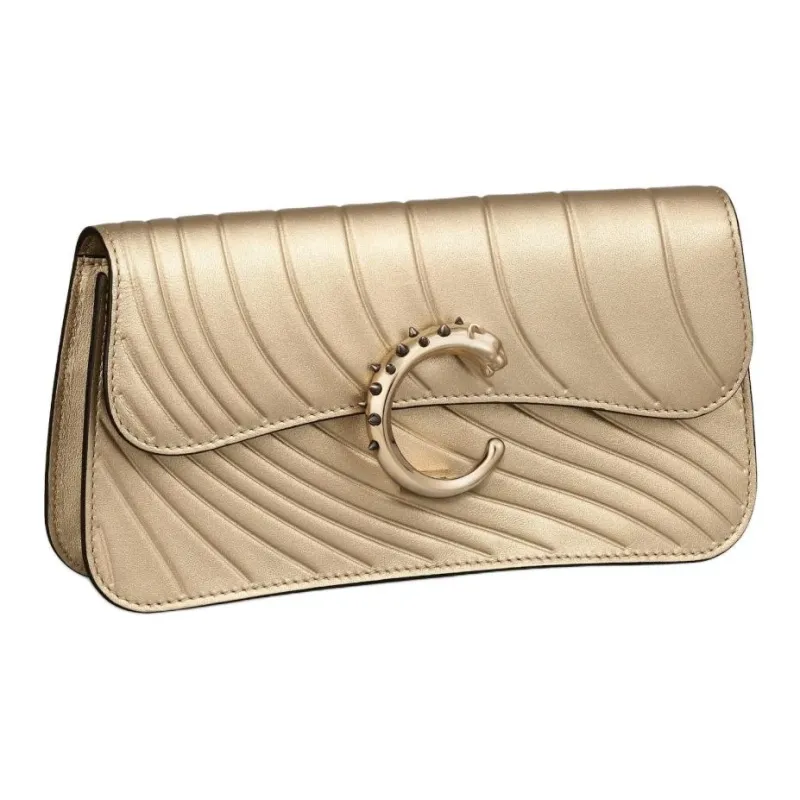 CARTIER Panthère De Cartier Calfskin Shoulder Bag Mini Women's Gold-0