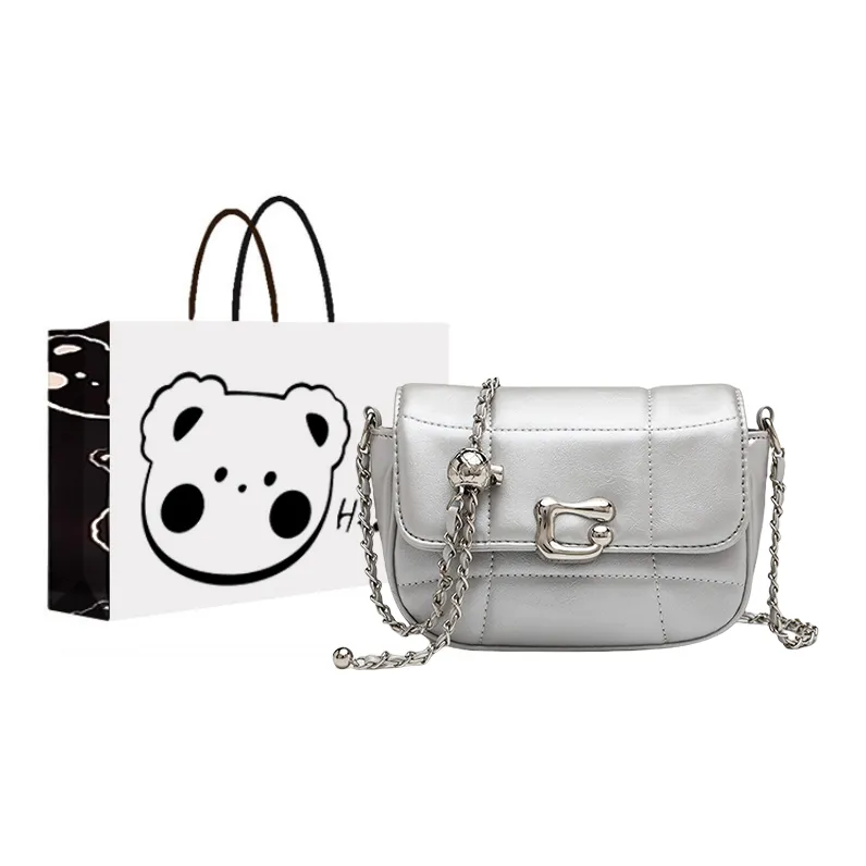 NX DOUGHNUT PU Crossbody Bag Regular Women's Silver/Black-0