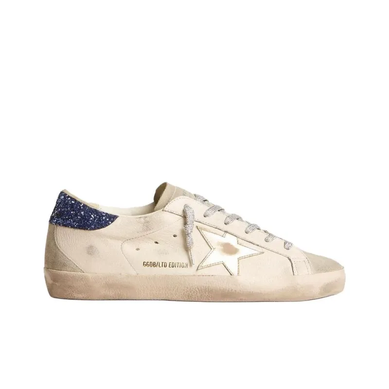 Golden Goose Women's Superstar LTD 'White Platinum Metallic Blue Glitter'-1