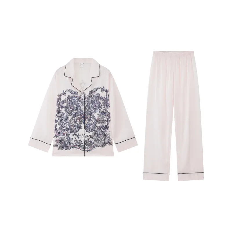 Kosrood Pajama Set Women's Butterfly Pink Elysia-0