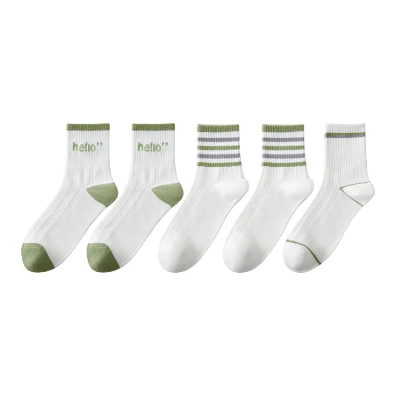 MIIOW Mid Calf Socks Unisex 5 Pack-10