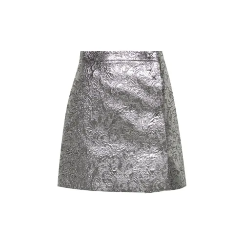 MSGM Casual Short Skirts Women's Silver