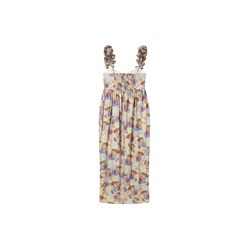 Ouyang Slip Dress Women's Monet Oil Painting-1