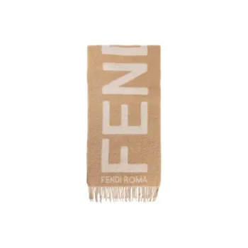FENDI Wool Knit Scarves Women's Yellow