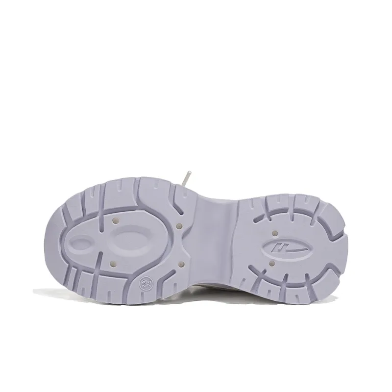 Warrior Low Top Chunky Sneakers Women's Beige Grey Purple-4