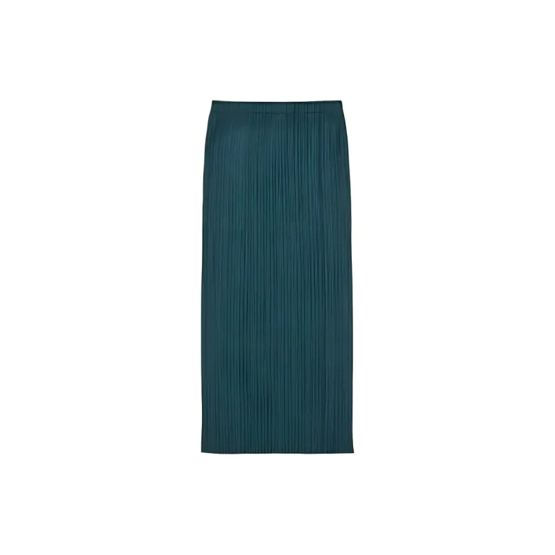 PLEATS PLEASE ISSEY MIYAKE Casual Long Skirt Women's Green-1