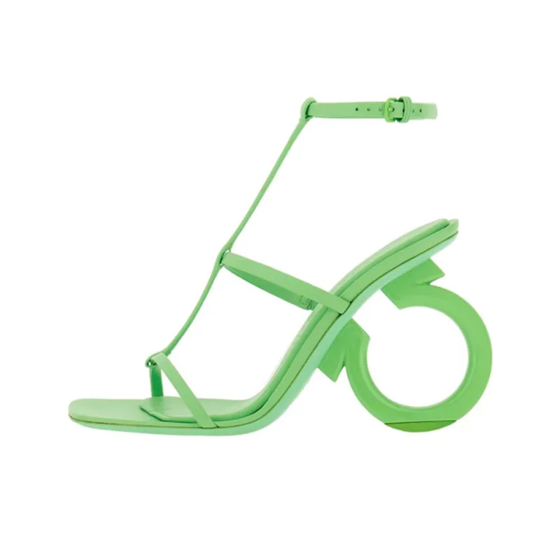 FERRAGAMO Elina One-Strap Sandals 10.5cm Women's Green-0