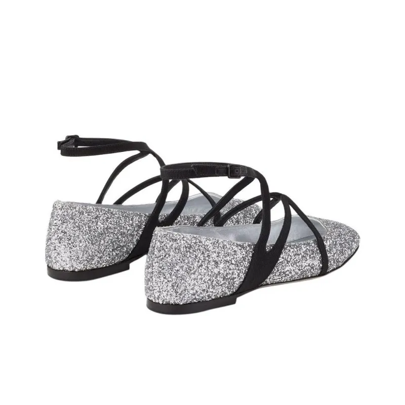 Jimmy Choo Astoria Casual Single Shoes Women's Silver-3