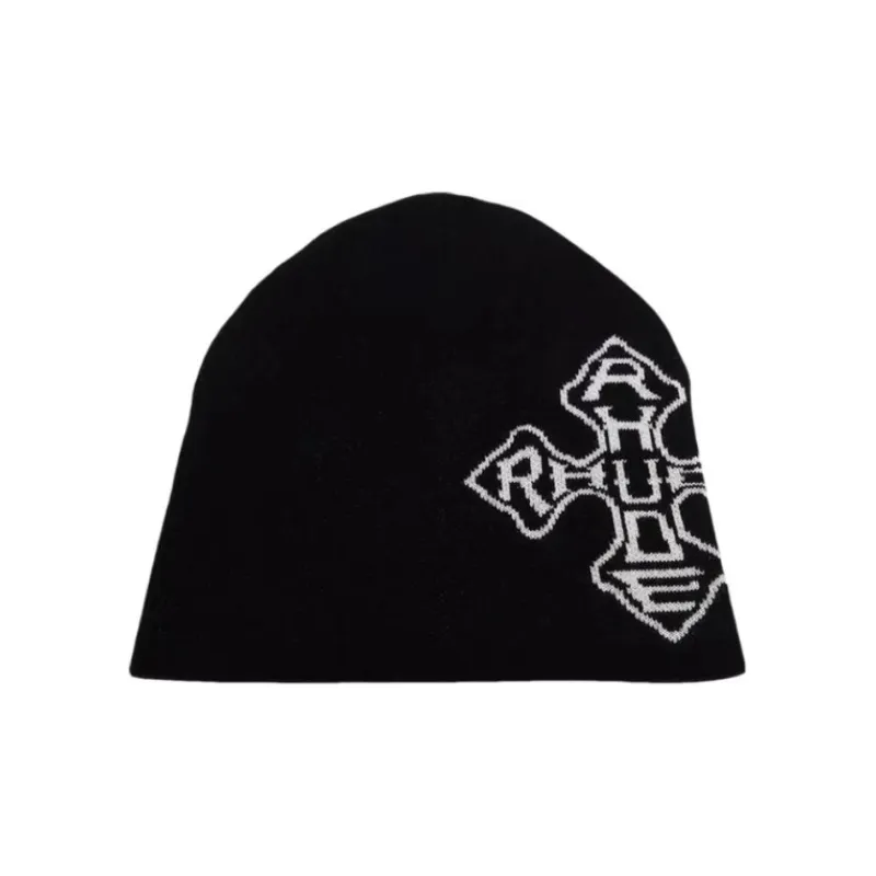 RHUDE Cross Logo Knitted Beanie-1