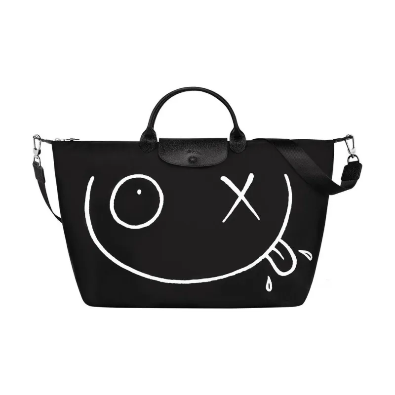 LONGCHAMP Le Pliage Recycled Polyamide Canvas Portable Travel Bag Large Size Unisex Black-1