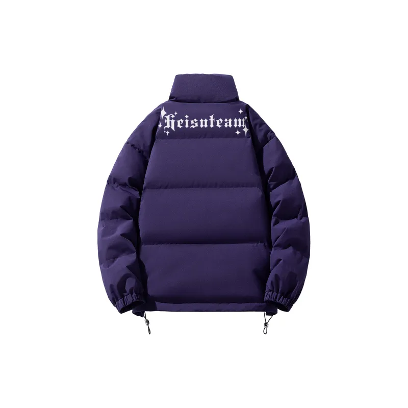 HEISU Quilting Cocoon Shaped Puffer Jacket Winter Unisex-5