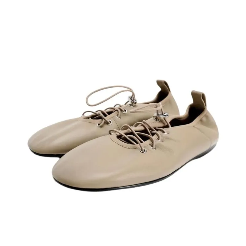 ZARA Casual Single Shoes Women's Light Beige Yellow-3
