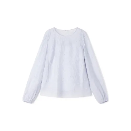 TKY SHOP Chiffon Shirts Women's Misty Blue