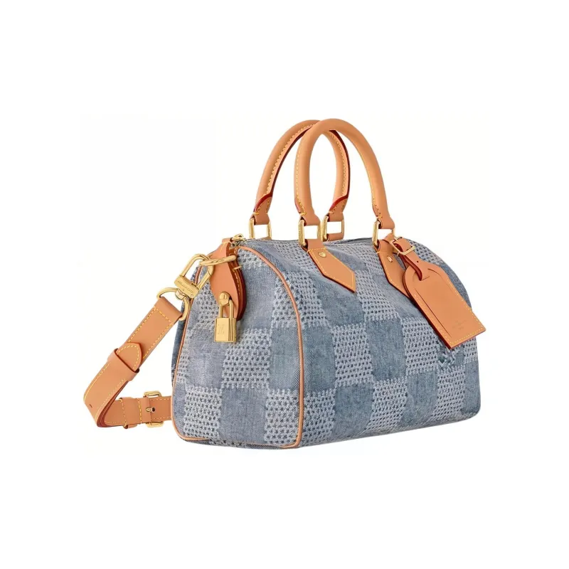 LOUIS VUITTON Speedy 25 Bandouliere Damier Denim 3D Blue Denim-1