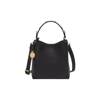 FOSSIL Leather Crossbody One Shoulder Handbags Small Size Women's Black