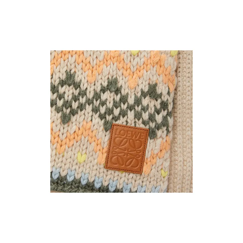 LOEWE Wool Knit Scarves Unisex Multicolor-2