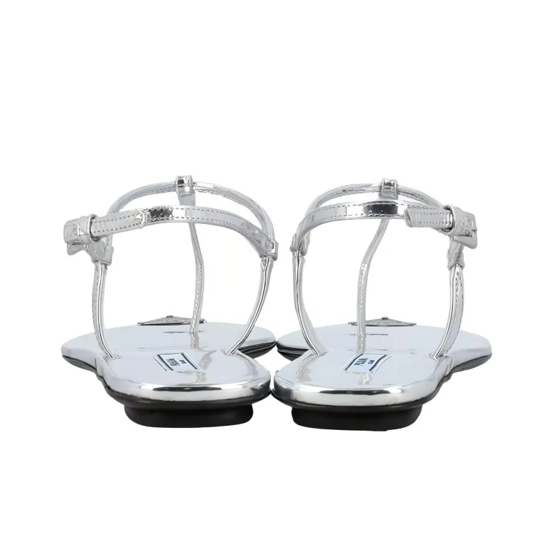 PRADA One Strap Sandals Women's Silver White-5