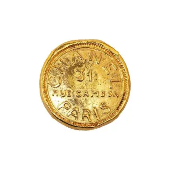 CHANEL 1990s Logo embossed Button Clip on Earrings