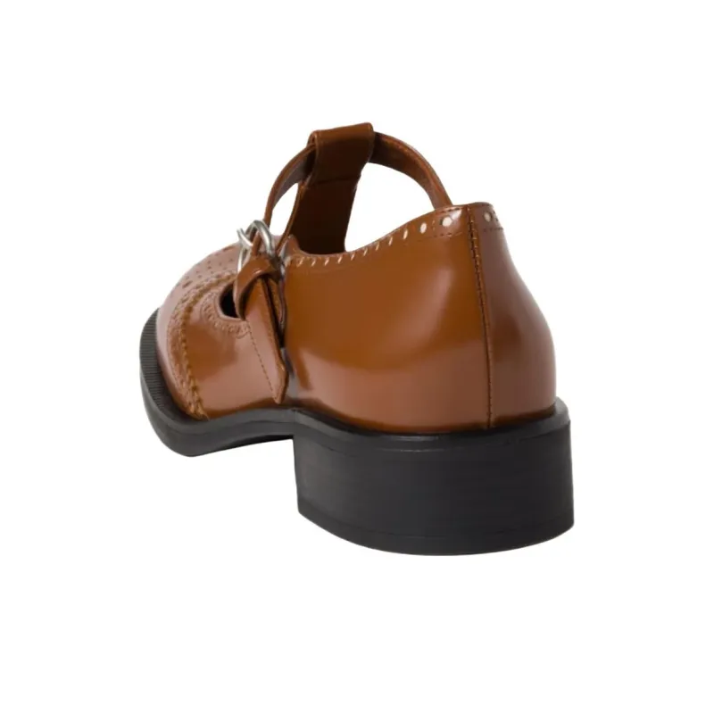 MIU MIU Platform Casual Single Shoes Women's Brown-3