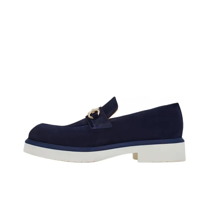 FERRAGAMO Gancini-plaque Suede Loafers-0