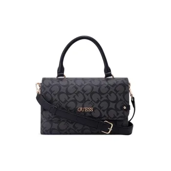 GUESS Coated Canvas Shoulder Bag Crossbody Bag Handbag Women's Coal Charcoal