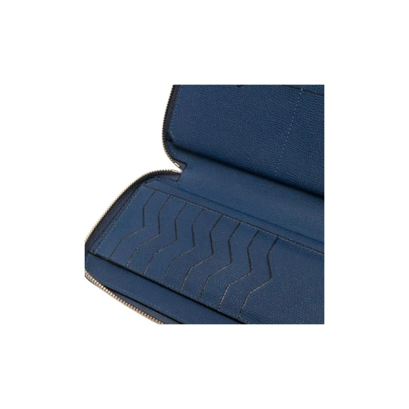 Valextra Cow Leather Wallet Regular Women's Prussia Blue-2