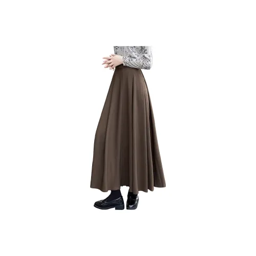 TOUCH Casual Long Skirts Women's Dark Coffee