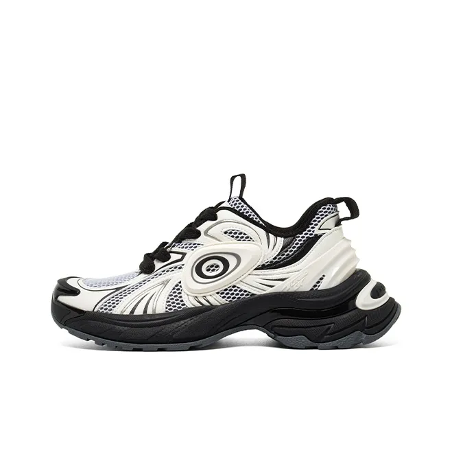 OLD ORDER Turbo GT Height Increasing Support Low Top Casual Running Shoes Unisex Black White-0