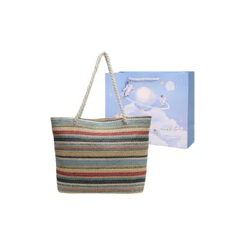 Duoluplo Doron Paul Straw Shoulder Bag Women's Blue
