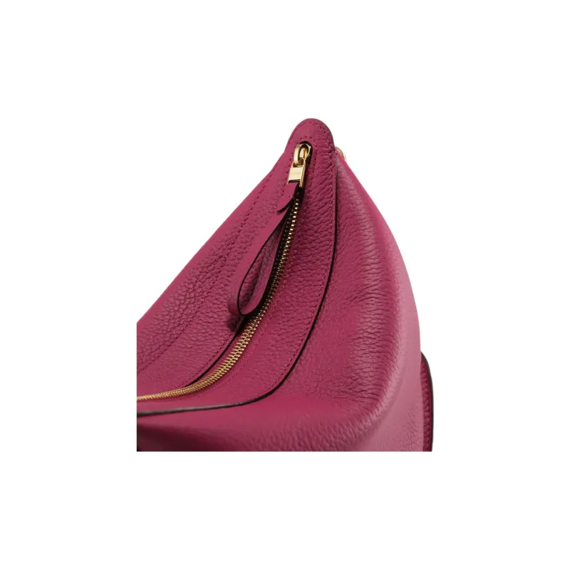 Delvau Pin Soft Grain Calfskin Shoulder Bag, Crossbody Bag, Handbag Women's Rose Red-5