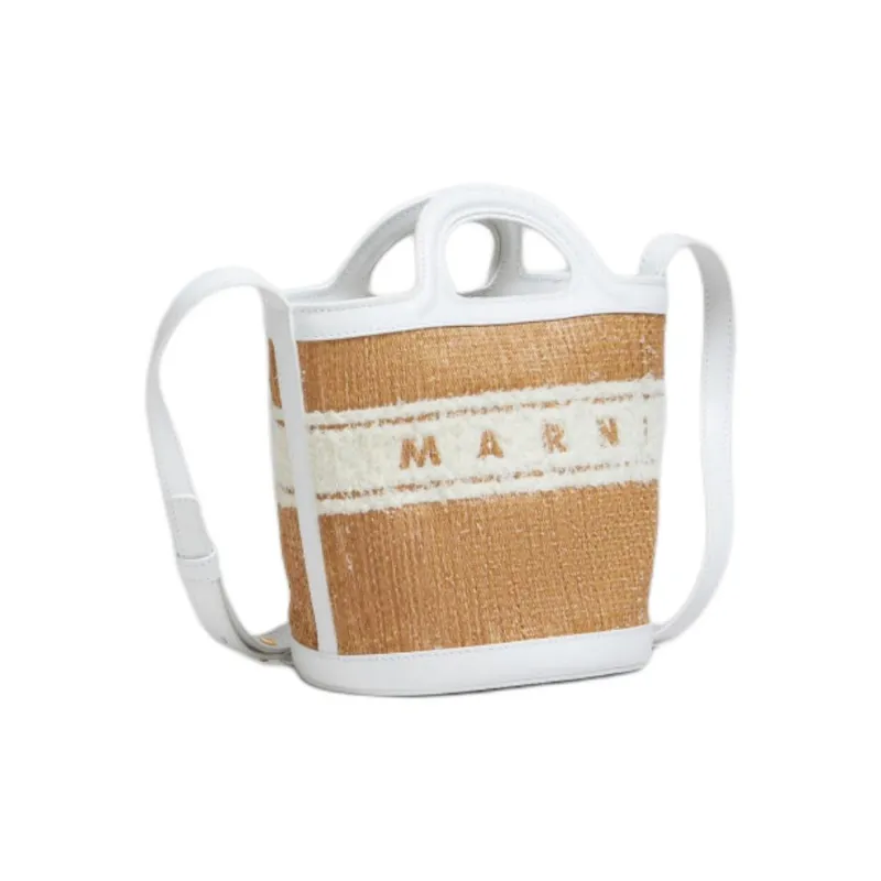 MARNI Small Tropicalia Logo Embroidered Drawstring Bucket Bag-1