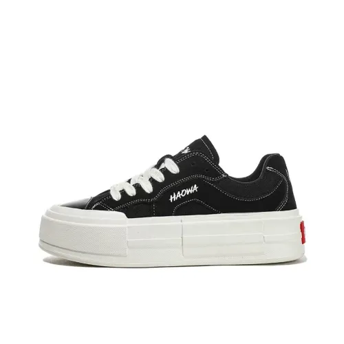 HAOWA Step Shine Sable Anti Slip And Wear Resistant Cushioning Coverage Low Top Canvas Shoes Women's Black