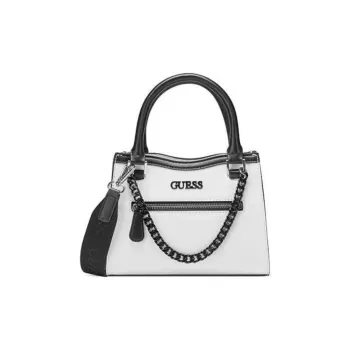 GUESS Faux Cow Leather Handbag Shoulder Bag Crossbody Bag Small Size Women's White & Multicolor