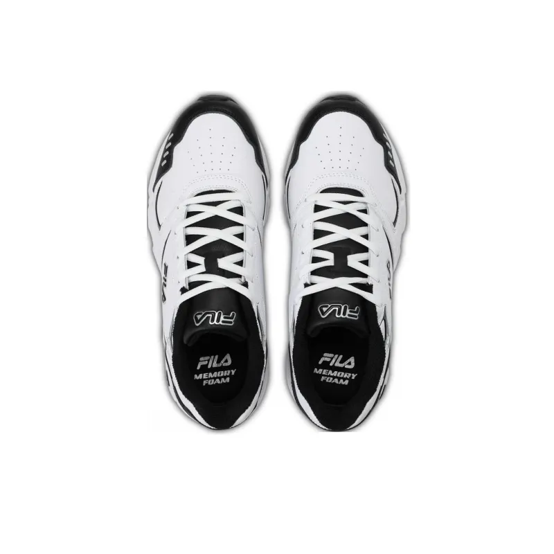 FILA Memory Decimus Anti Slip Wear Resistant Low Top Running Shoes Unisex White Black-3