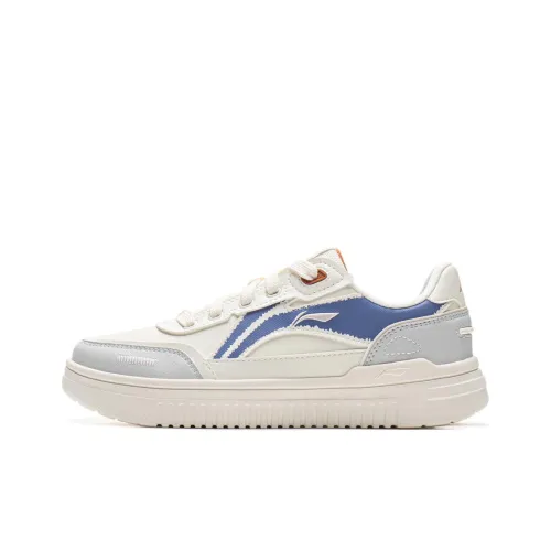 LINING Qingyun Skateboard Shoes Women's Low-Top White/Blue