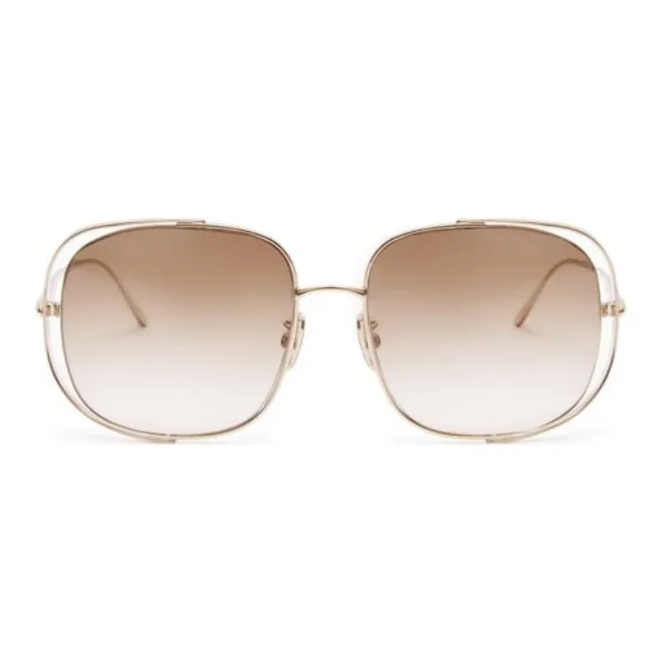LOEWE Metal Irregular Shape Sunglasses Unisex Gold-1