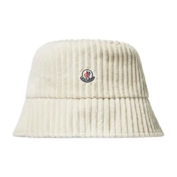 Moncler Logo Patch Ribbed Knit Bucket Hat