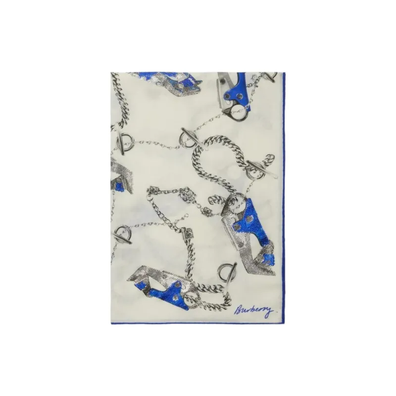 Burberry Cashmere Knit Scarves Unisex White-0