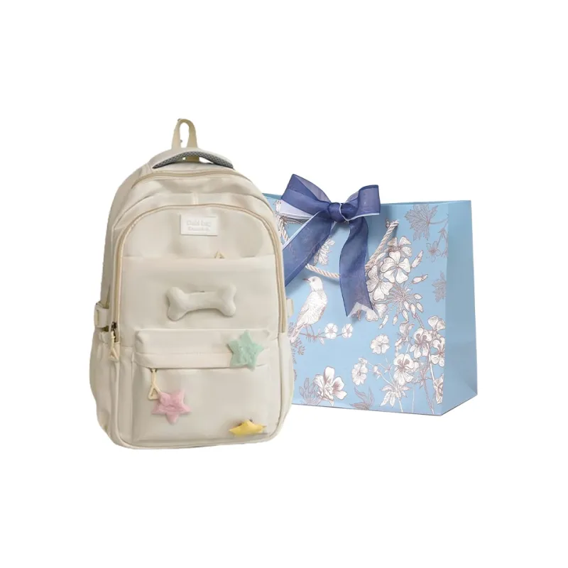REDOO Nylon Backpack Regular Women's White/Black/Gray/Blue-2